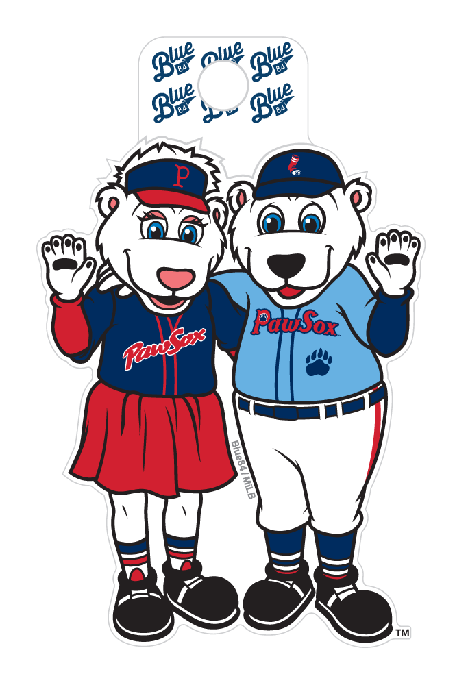 Pawtucket red Sox Blue84 Paws & Sox Sticker