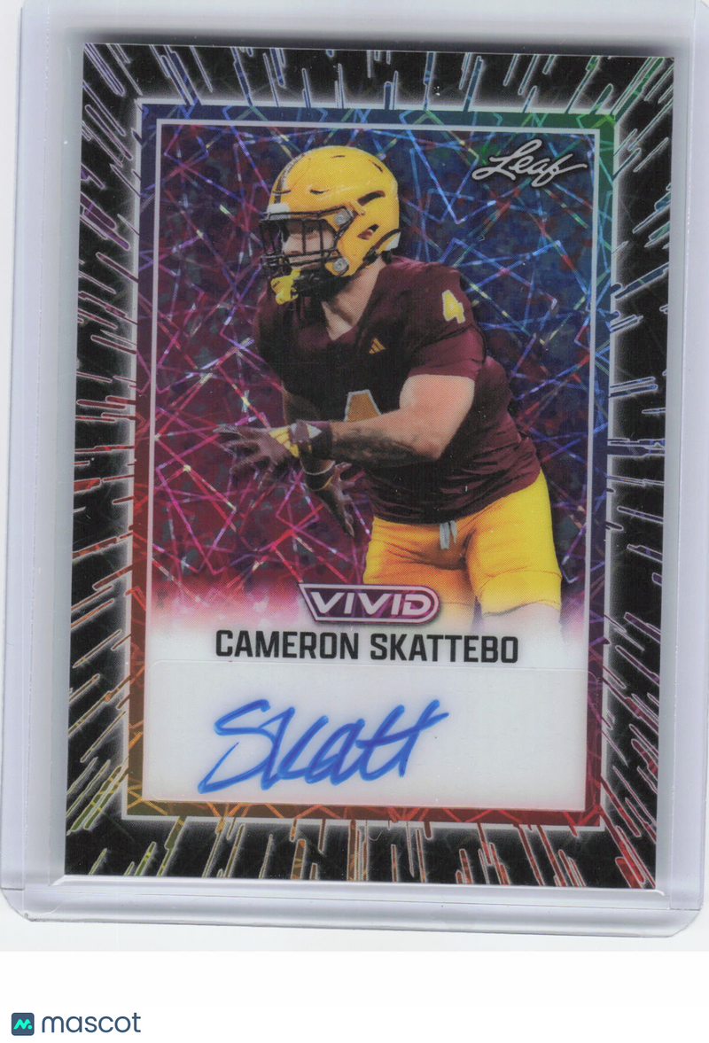 Cameron Skattebo 2023 Leaf Vivid #BA-CS1 Black 1/