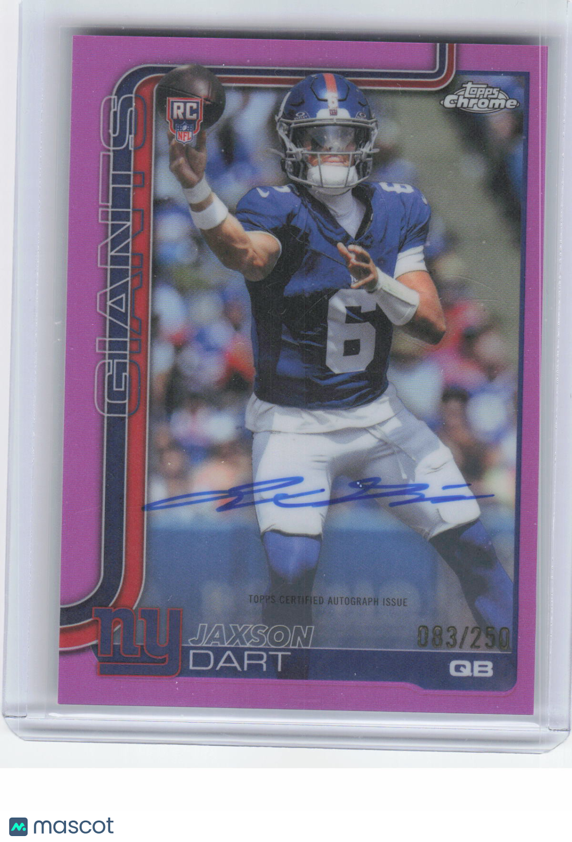Jaxson Dart 2025 Topps Chrome #RA-JD Pink Autogra