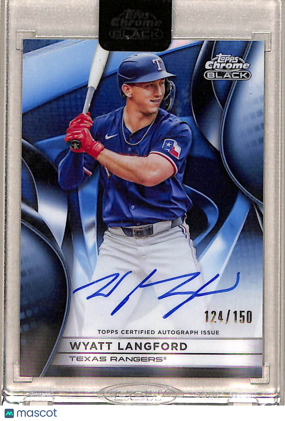 Wyatt Langford 2025 Topps Chrome Black Blue #CBA-