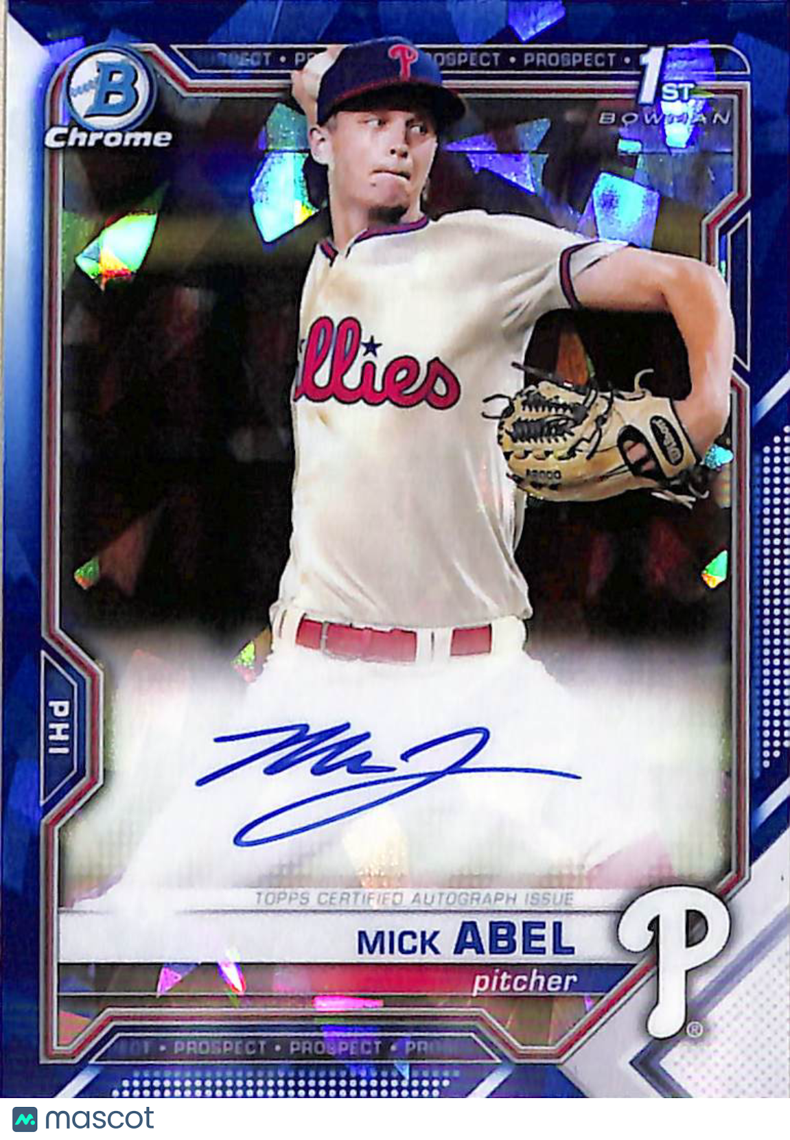Mick Abel 2021 Bowman Chrome #BSPA-MA Sapphire Re