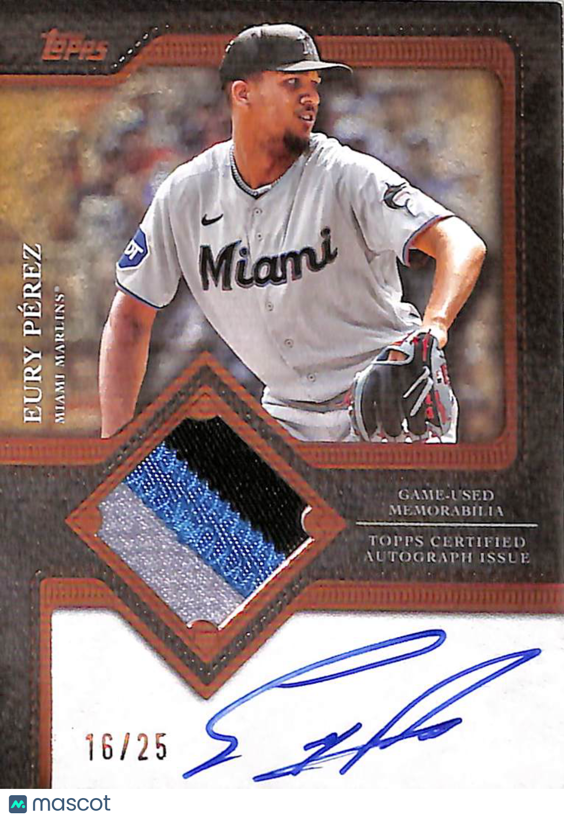 Eury Pérez 2025 Topps Flagship Patch Auto /25 #TF