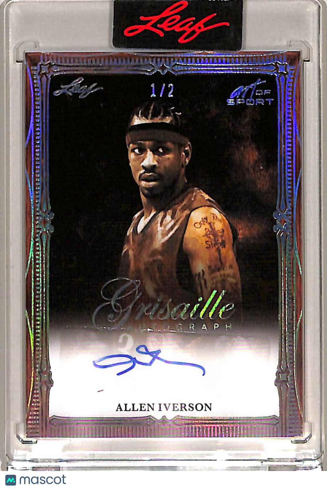 Allen Iverson 2026 Leaf Art of Sport Grisaille Au