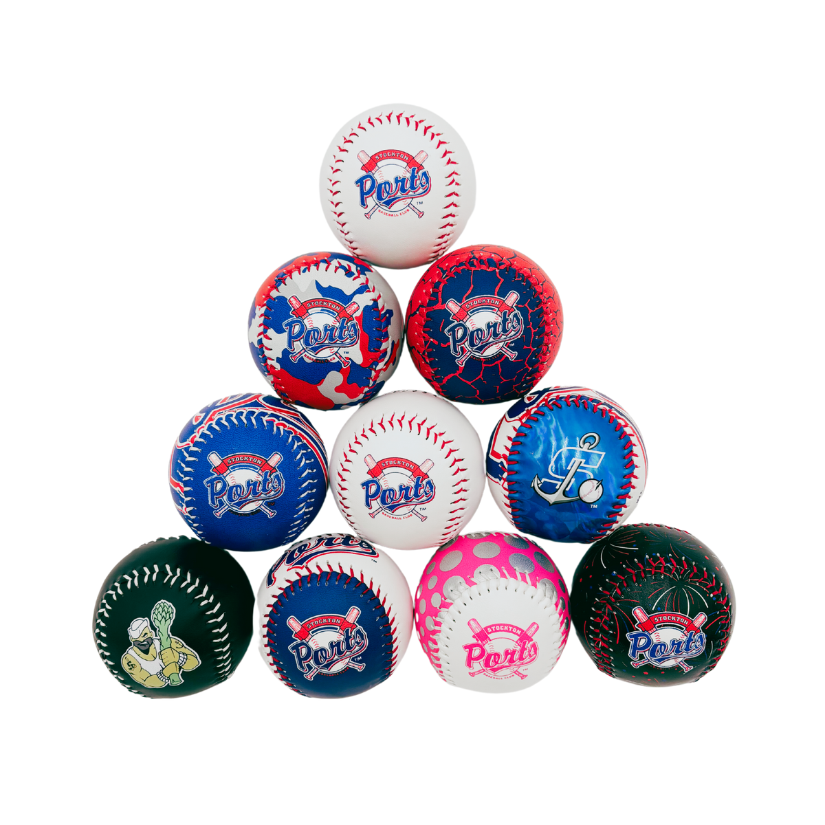 Logo Baseballs - All White - Color/Themed - Mini Baseballs