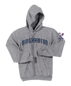 Binghamton Rumble Ponies Mens Road Fleece Hoodie Gray