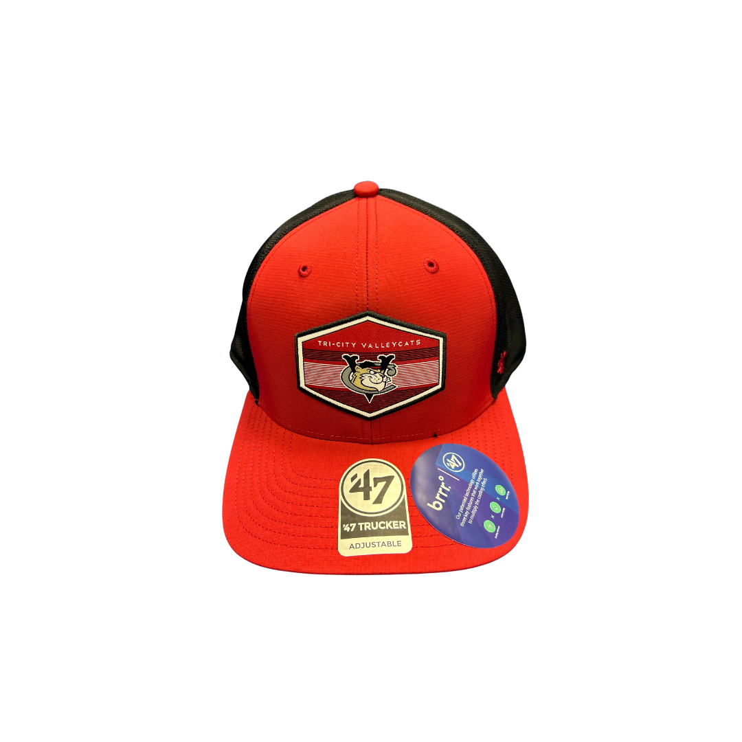 47 Brand Black & Red Trucker Hat