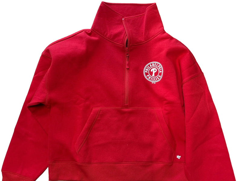 '47 Philadelphia Phillies Red Women's 1/4 Zip Pullover