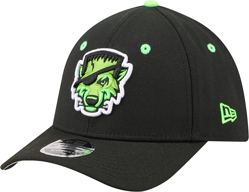 Erie SeaWolves NEC FrankenWolf Black Alt 39THIRTY Stretch-Fit Cap