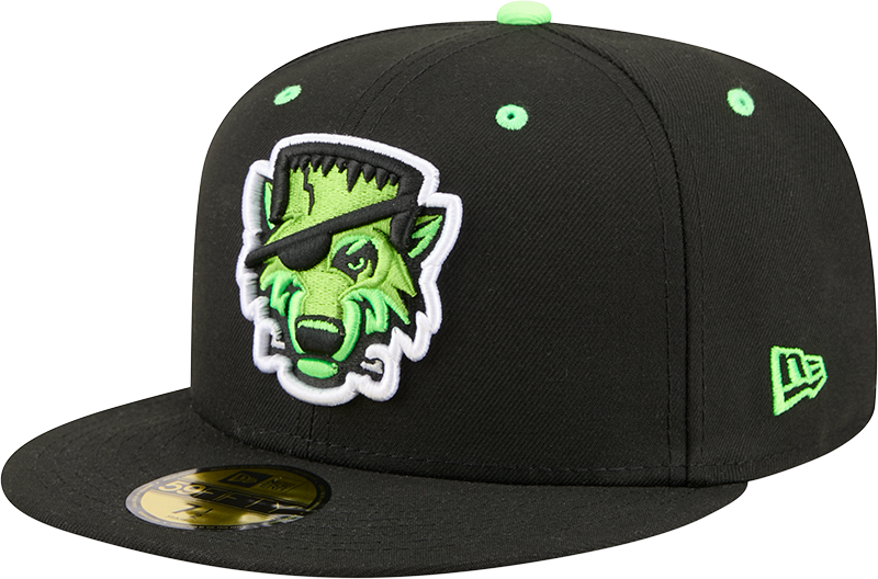Erie SeaWolves NEC FrankenWolf Black Alt 59FIFTY On-Field Cap