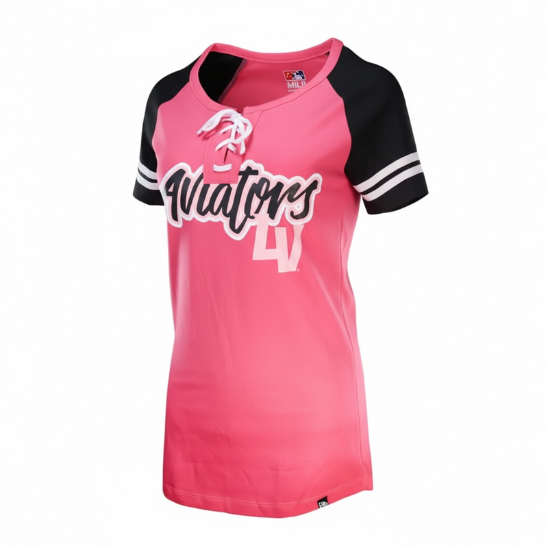 Women's New Era Aviators LV Pink/Black Short Sleeve T-Shirt