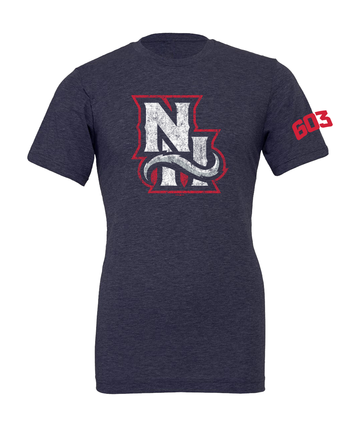 New Hampshire NH Distressed Mens Short Sleeve Tees Navy