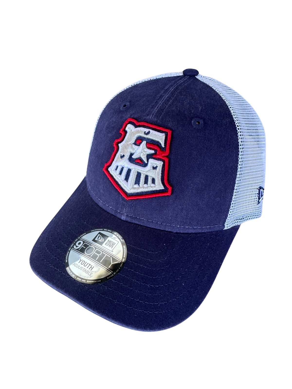 Round Rock Express New Era Youth Navy/White Mesh Trucker 940
