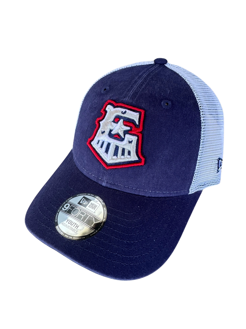 Round Rock Express New Era Youth Navy/White Mesh Trucker 940