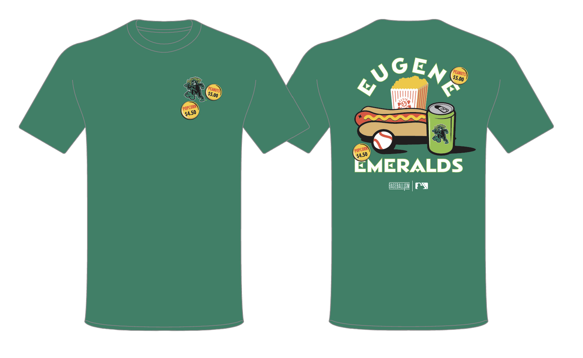 Eugene Emeralds Baseballism Ballpark Food T-Shirt