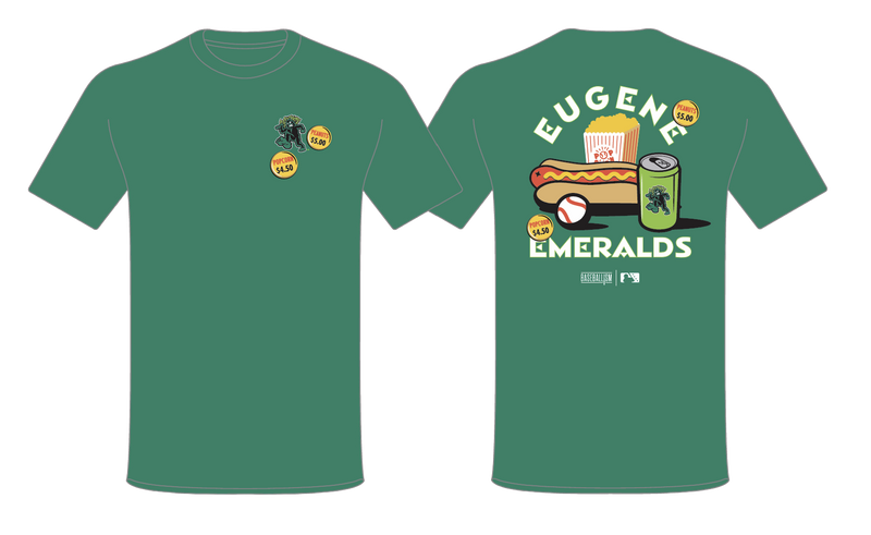 Eugene Emeralds Baseballism Ballpark Food T-Shirt