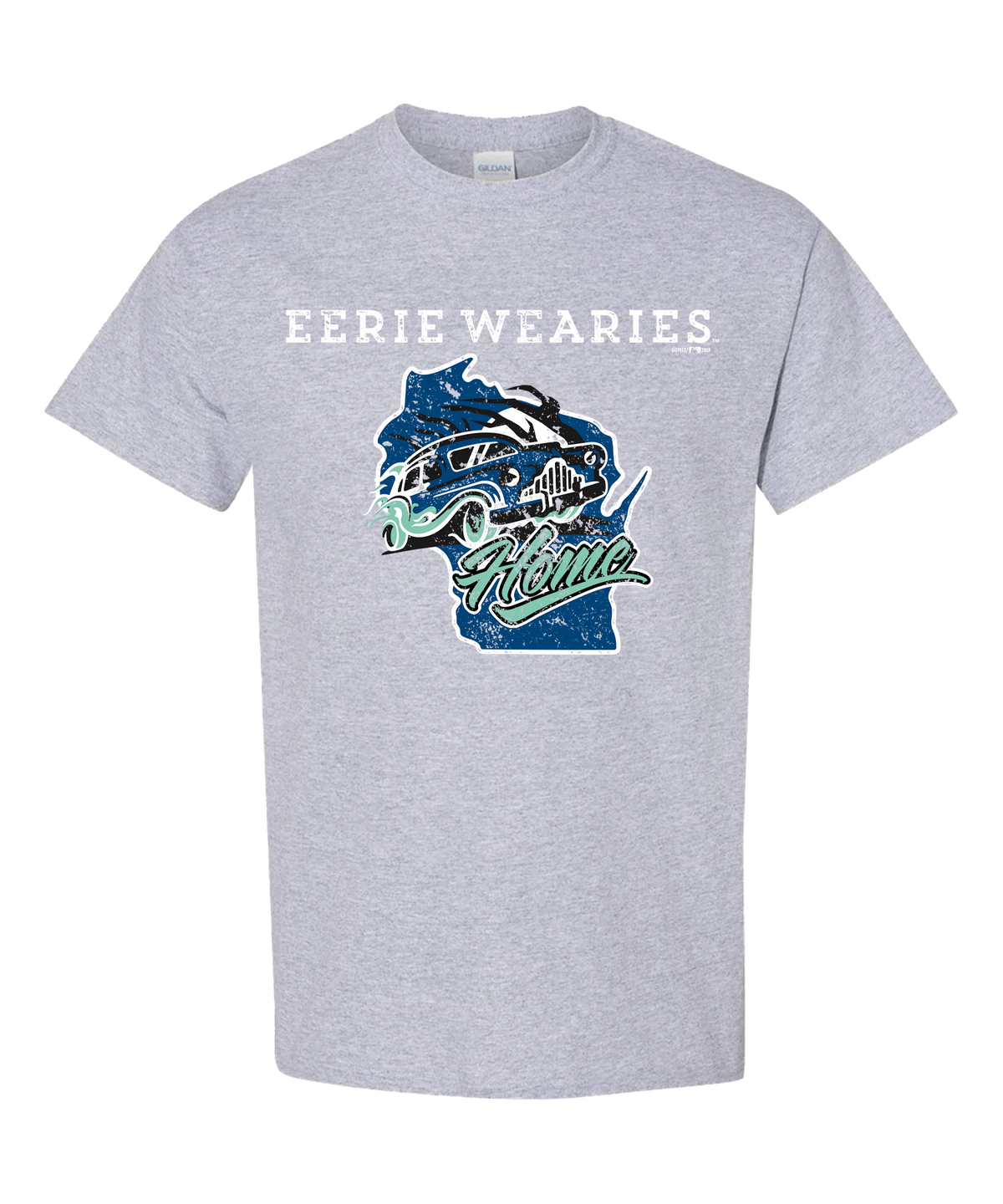 Eerie Wearies Grey Wisconsin Home State T-Shirt
