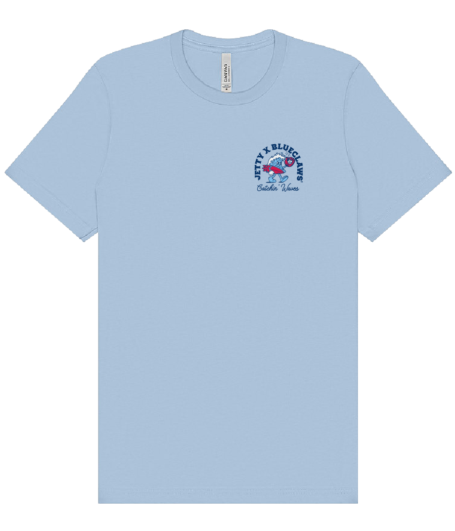Jersey Shore BlueClaws Jetty X BlueClaws Collab Catchin' Waves Blue T-Shirt
