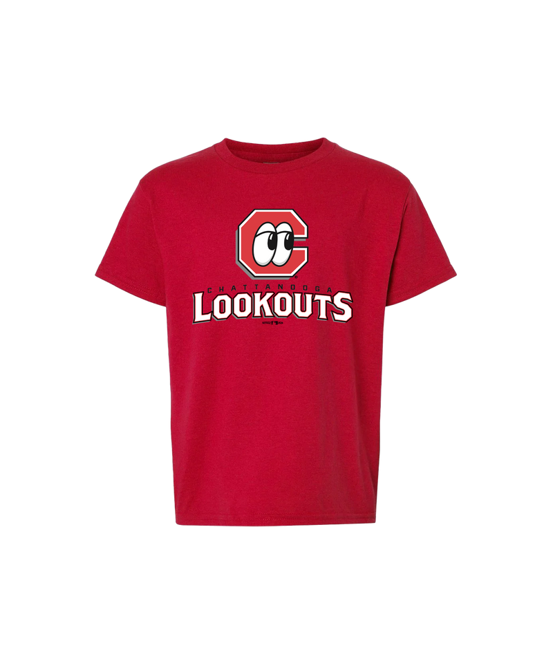 Chattanooga Lookouts Youth Primary Logo Red Tee