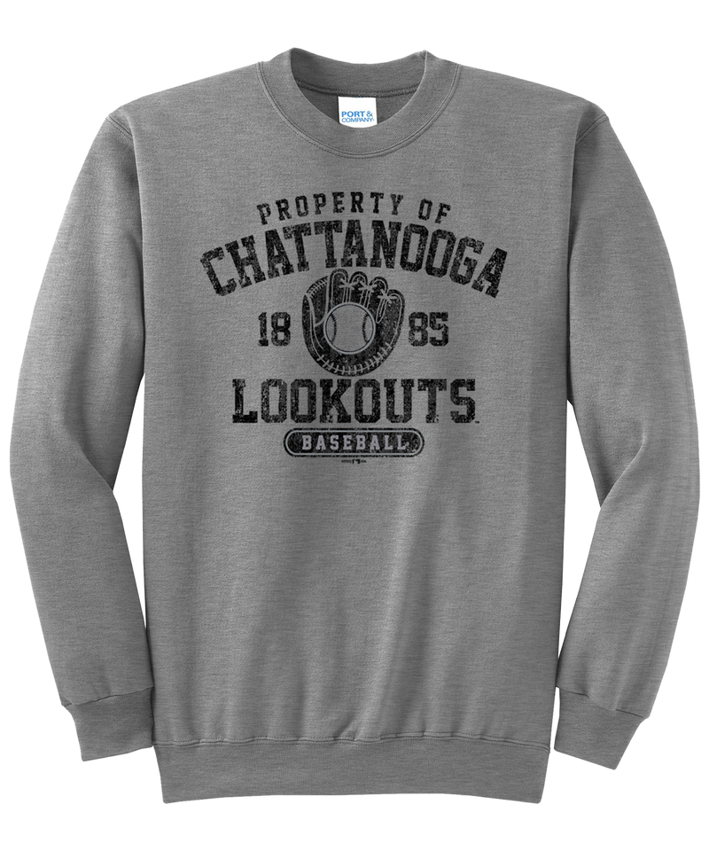 Chattanooga Lookouts Property Glove Black Ink Crewneck
