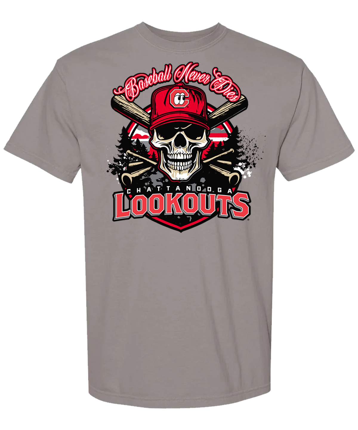 Chattanooga Lookouts Skull/Bats Short Sleeve Tee