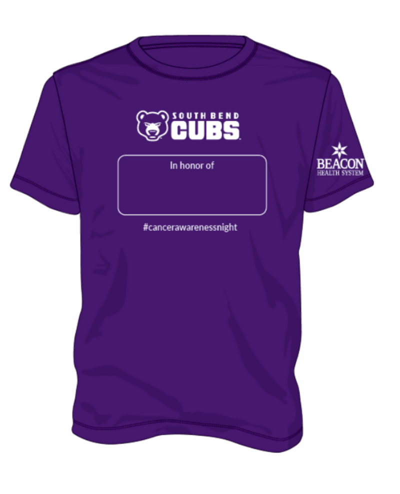South Bend Cubs Cancer Tribute T-shirt