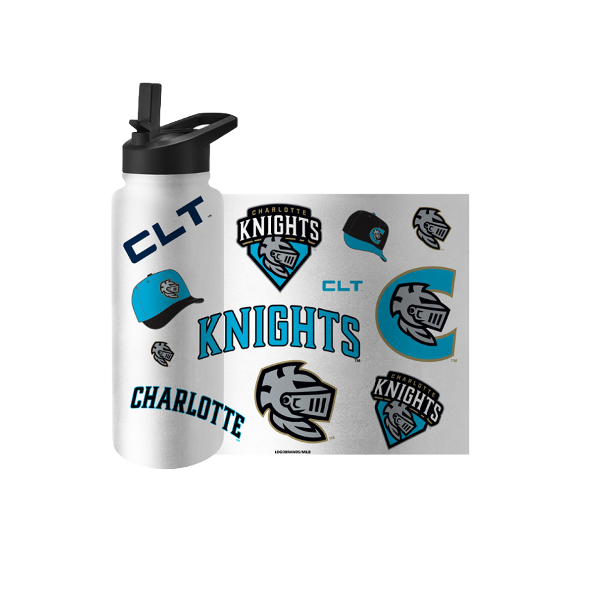 Charlotte Knights Logo Brands 34oz Quencher Bottle