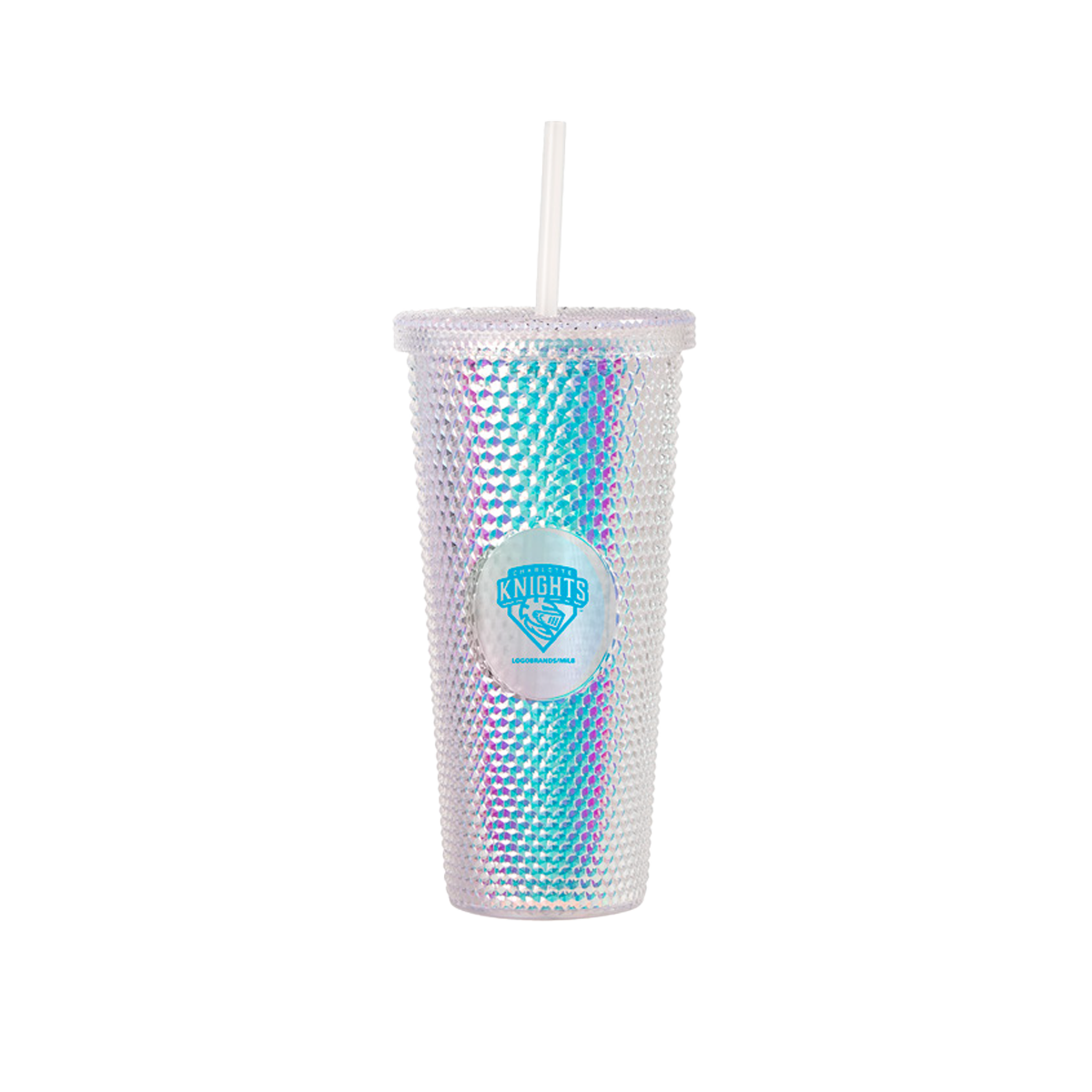 Charlotte Knights Logo Brands 24oz Iridescent Straw Tumbler