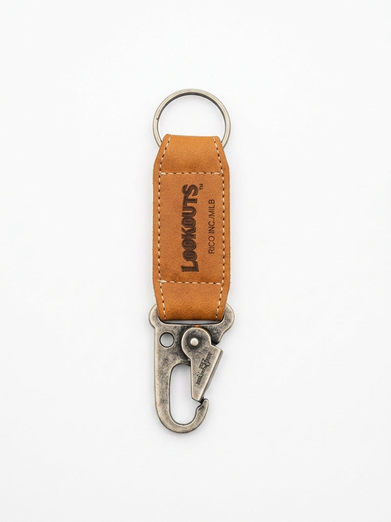 Chattanooga Lookouts Brown Engraved Leather Carabiner Keychain