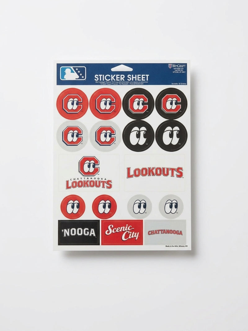 Chattanooga Lookouts 5" x 7" Vinyl Sticker Sheet