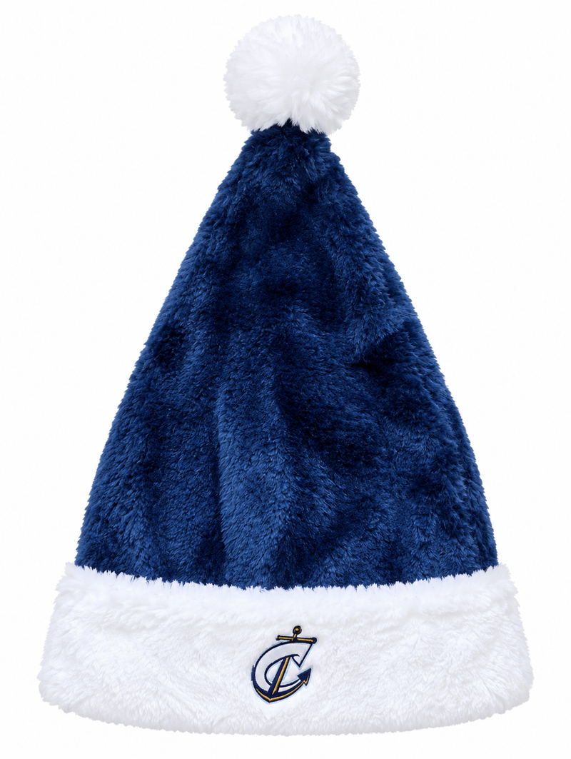 Columbus Clippers Navy Santa Hat