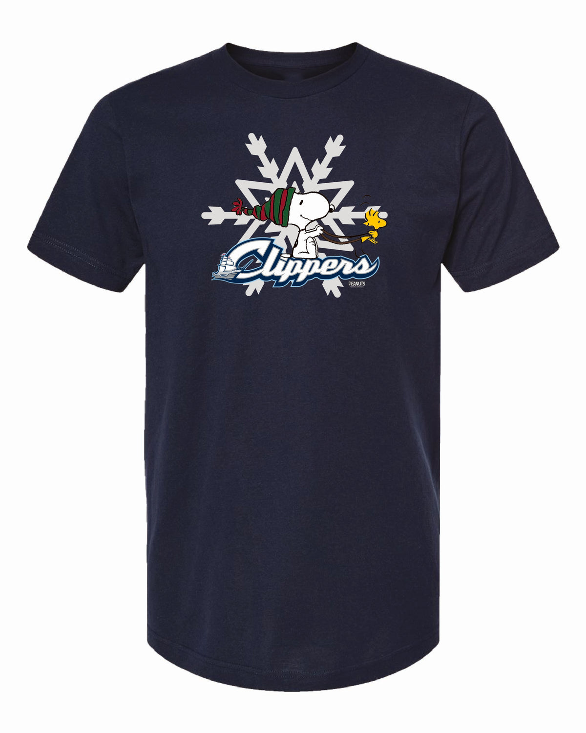 Columbus Clippers Youth Peanuts Snoopy Snowflake Tee