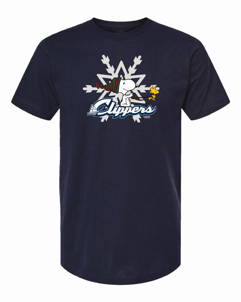 Columbus Clippers Youth Peanuts Snoopy Snowflake Tee