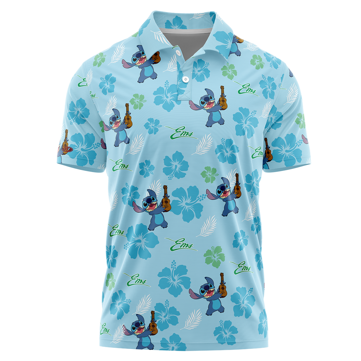 Eugene Emeralds Lilo & Stitch Hawaiian Polo Shirt