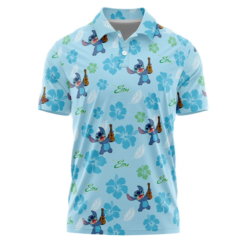 Eugene Emeralds Lilo & Stitch Hawaiian Polo Shirt