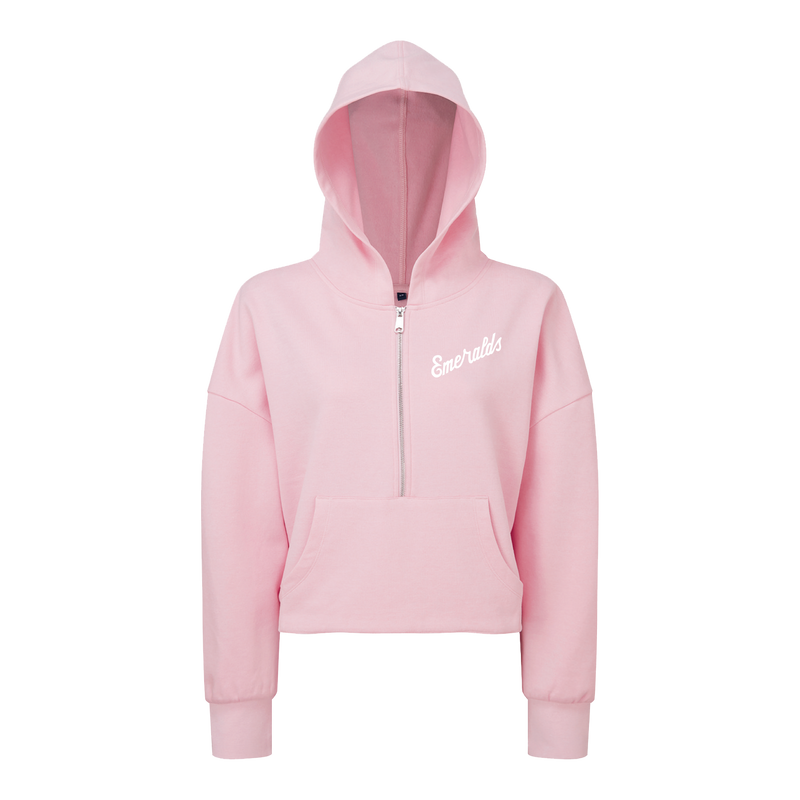 Eugene Emeralds Tri-Dri Women's Pink Half-Zip Hooded Sweatshirt