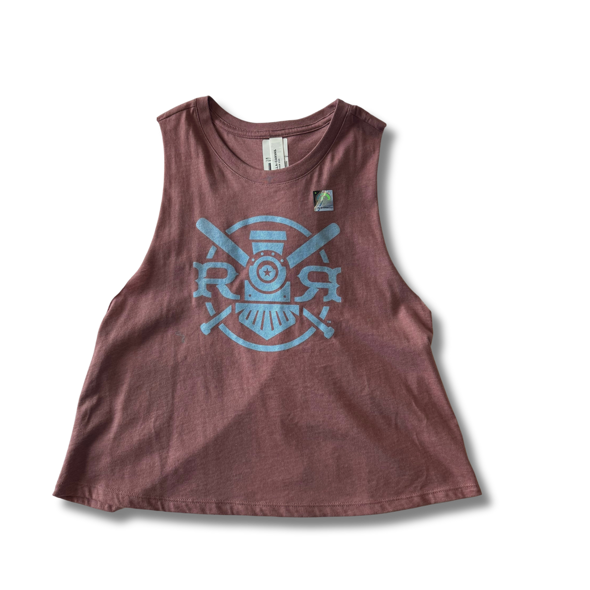 Round Rock Express Women's Mauve Fauxback Racer Crop Tank