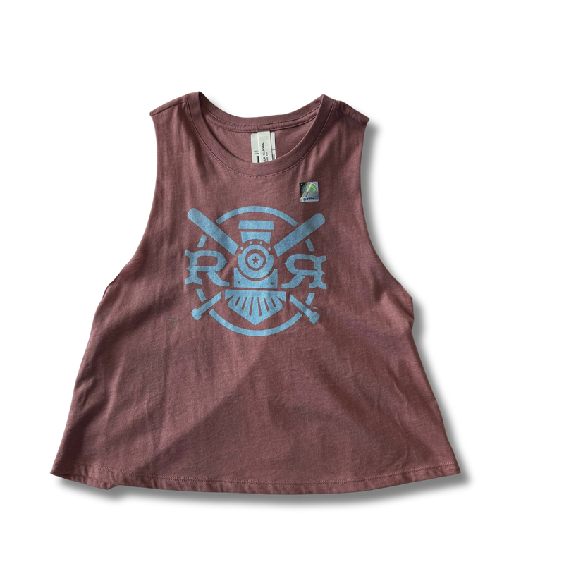 Round Rock Express Women's Mauve Fauxback Racer Crop Tank