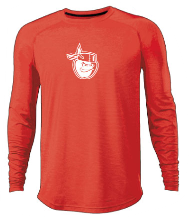 Fort-Wayne-TinCaps-Apple-LS-Scarlet-Training-Tee
