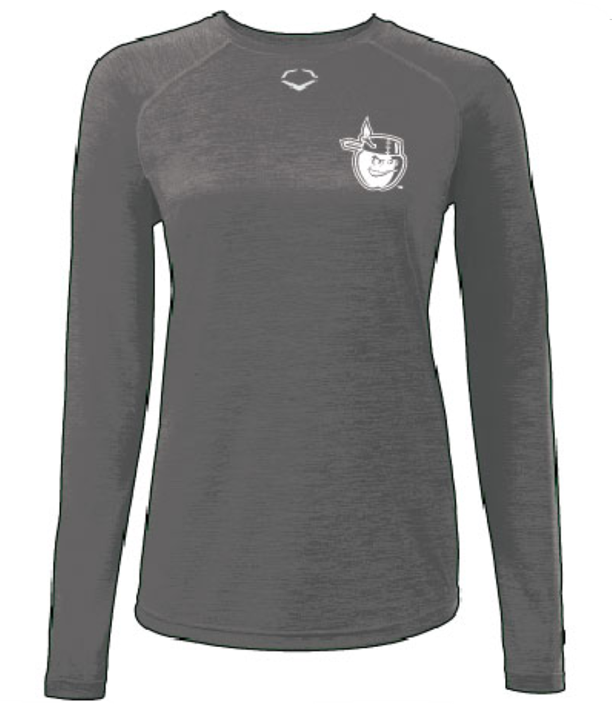 Fort-Wayne-TinCaps-Charcoal-Ladies-LS-Training-Tee