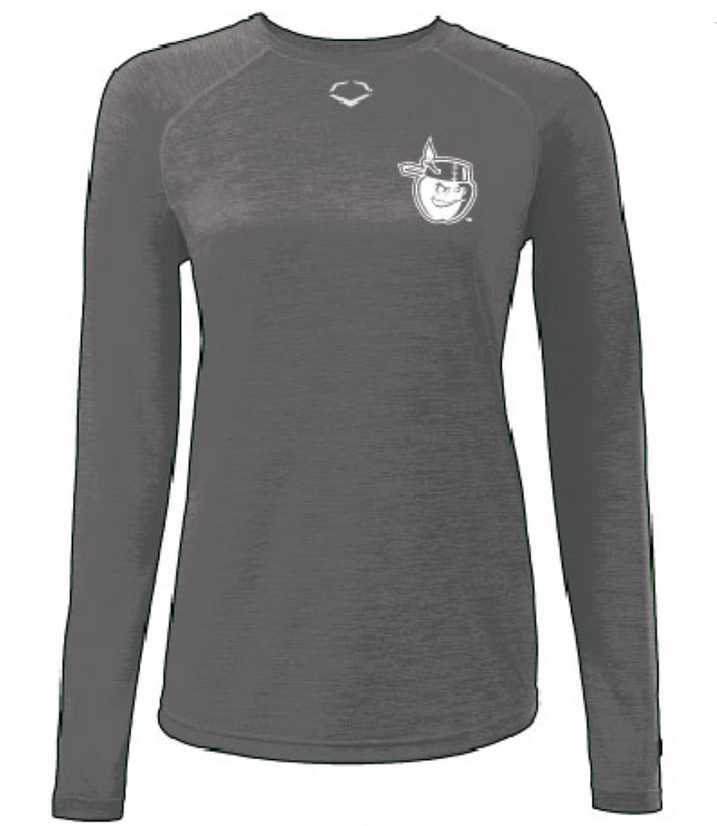 Fort-Wayne-TinCaps-Charcoal-Ladies-LS-Training-Tee