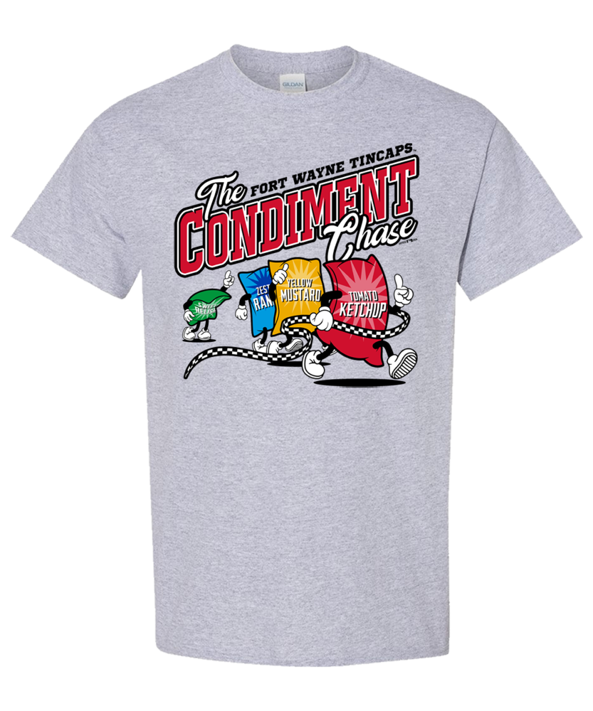 Fort Wayne TinCaps Condiment Chase Gray Tee