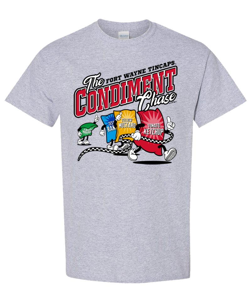 Fort Wayne TinCaps Condiment Chase Gray Tee