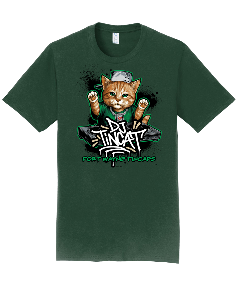 FortWayneTinCapsDJTinCatForestGreenTee2