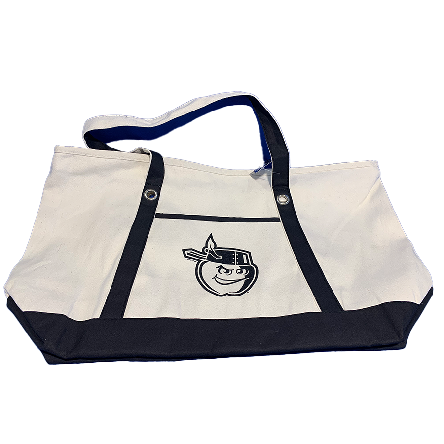 Fort Wayne TinCaps Large Cream/Black Cotton Canvas Tote