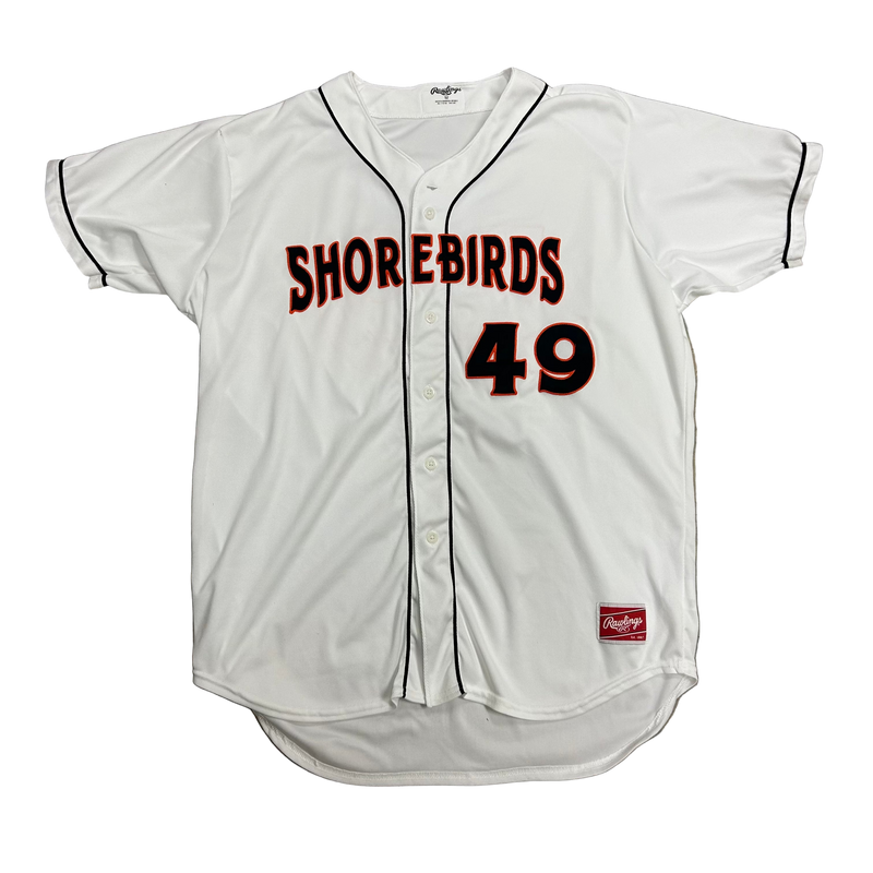Delmarva Shorebirds Rawlings 2025 Team Issued White Jerseys