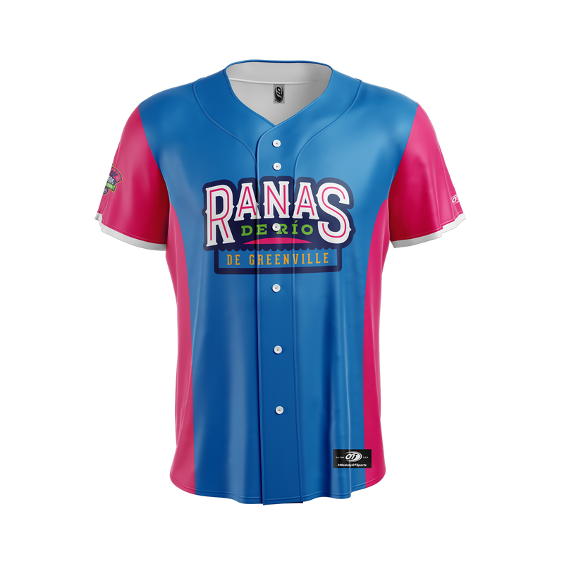 Greenville Drive OT Sublimated Ranas de los Rio Replica On Field Jersey