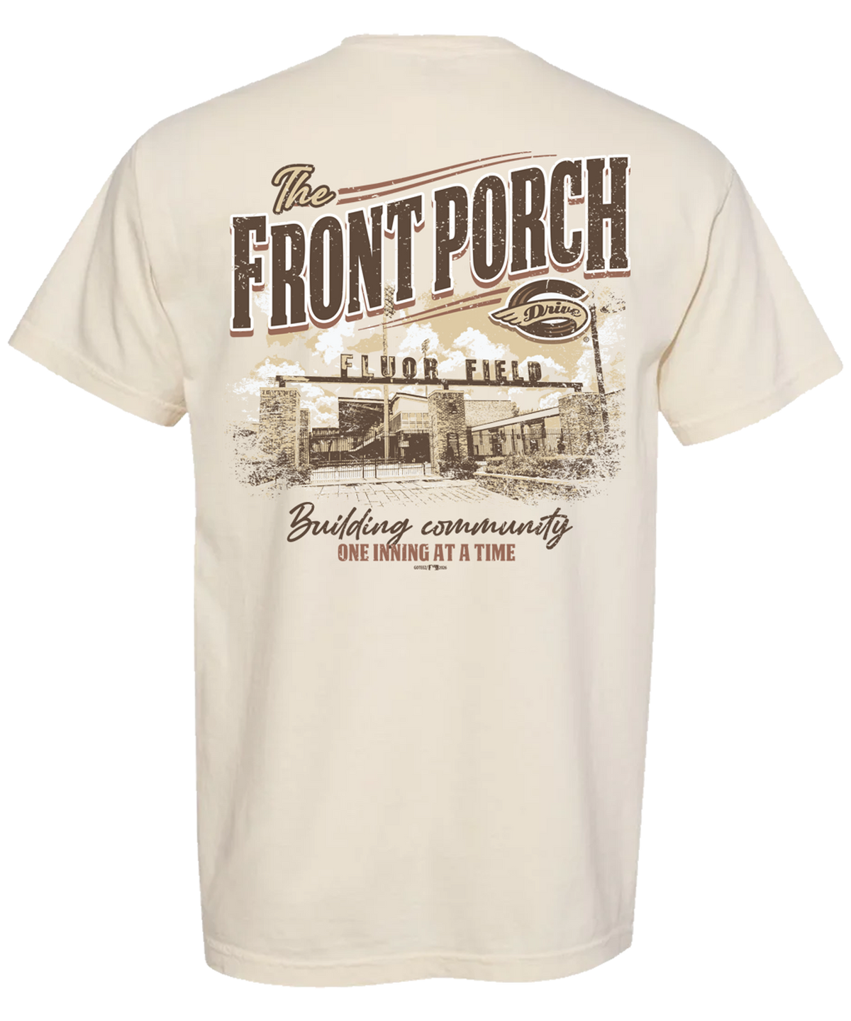 Greenville Drive GoTeez Creme Comfort Colors Front Porch Tee