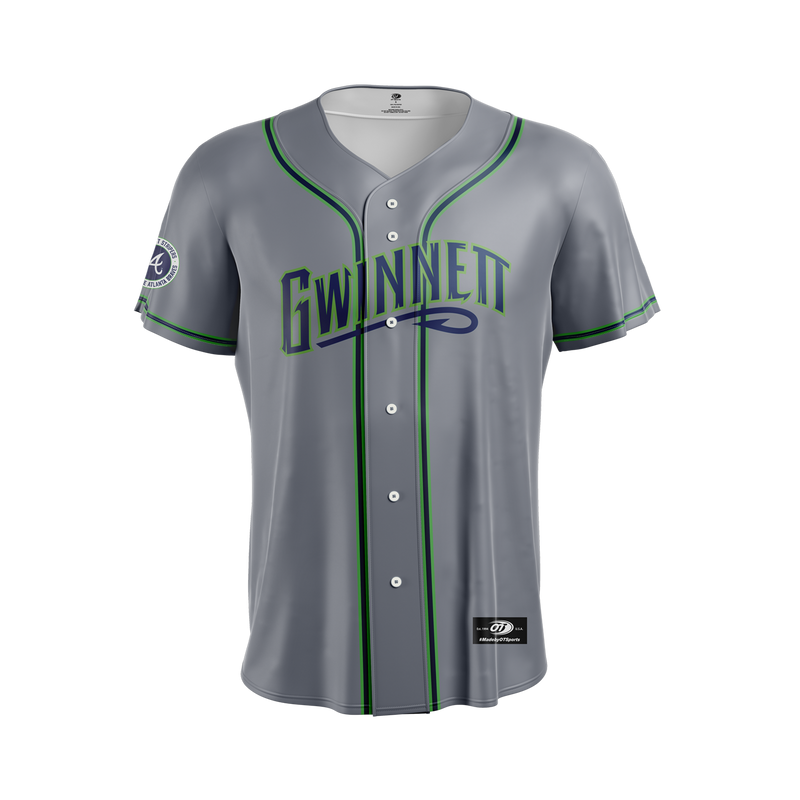 Gwinnett Stripers OT Sports Replica Road  Jersey- Grey