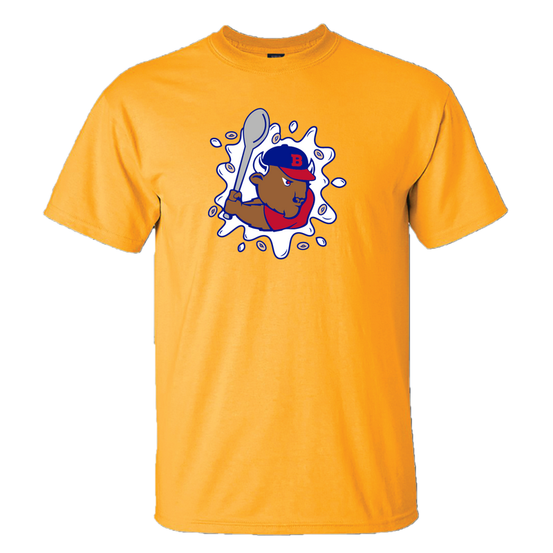 Buffalo Bisons Gold Cereal Cap Logo Tee