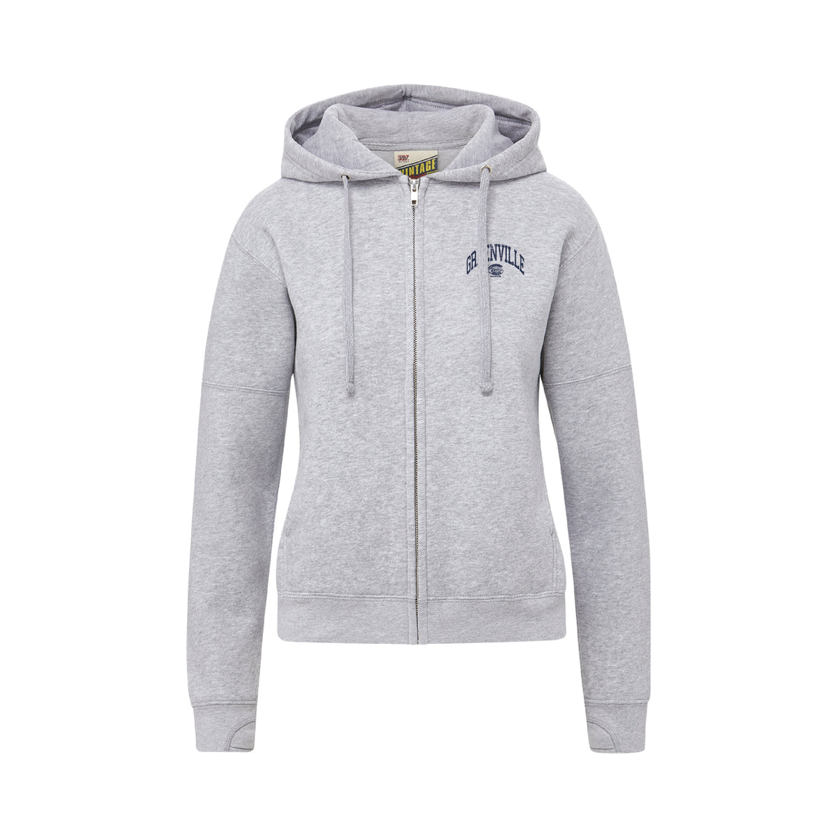 Greenville Drive MV Sport Women's Gray Vintage Fleece Zip Up